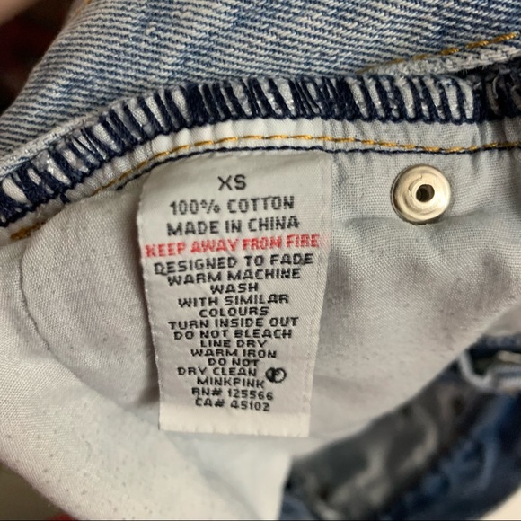 Minkpink button fly high rise jean shorts XS - Picture 7 of 7